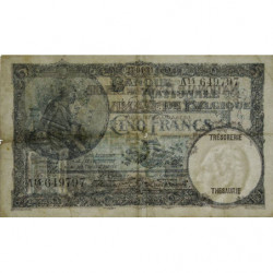 Belgique - Pick 97b - 5 francs - 23/04/1931 - Etat : TB+