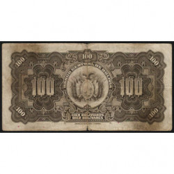 Bolivie - Pick 125_1 - 100 bolivianos - Série A- Loi 1928 (1934) - Etat : TB-