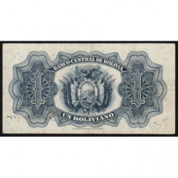 Bolivie - Pick 128c_1 - 1 boliviano - Série E15 - Loi 1928 / Emission 1952 - Etat : TTB+