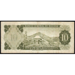 Bolivie - Pick 154a19 - 10 pesos bolivianos - Loi 1962 (1982) - Etat : TB+