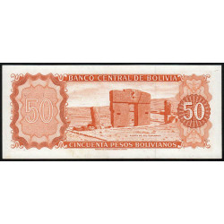 Bolivie - Pick 162a21 - 50 pesos bolivianos - Loi 1962 (1982) - Etat : NEUF