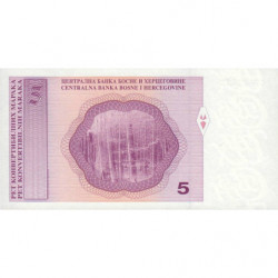 Bosnie-Herzégovine - Pick 62 - 5 convertible maraka - Série C - 1998 - Etat : NEUF