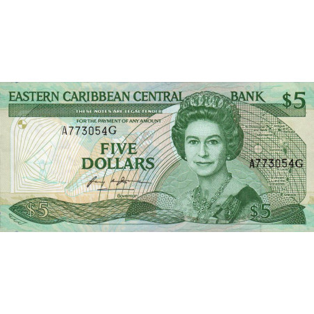 Caraïbes Est - La Grenade - Pick 18g - 5 dollars - Série A - 1987 - Etat : SUP