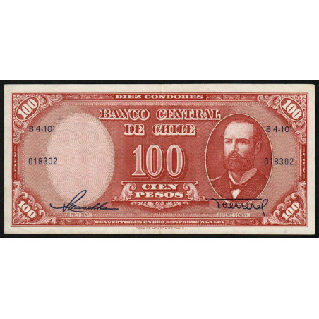 Chili - Pick 122_1 - 100 pesos (10 condores) - Série B4-101 - 1958 - Etat : SUP