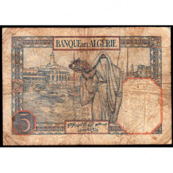 Algérie - Pick 77a_1 - 5 francs - Série A.4070 - 11/04/1933 - Etat : B