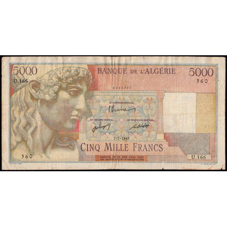 Algérie - Pick 105 - 5'000 francs - 07/07/1947 - Etat : TB-