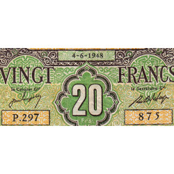 Algérie - Pick 103 - 20 francs - Série P.297 - 04/06/1948 - Etat : SUP
