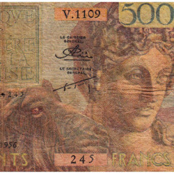 Algérie - Pick 106a_2 - 500 francs - 07/09/1956 - Etat : B