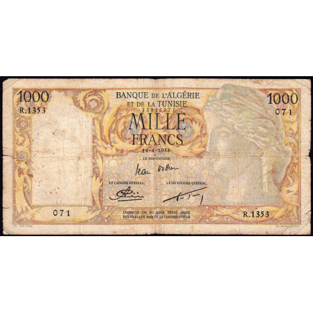 Algérie - Pick 107b - 1'000 francs - 14/04/1954 - Etat : TB-