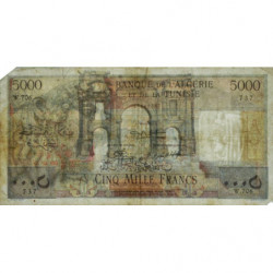Algérie - Pick 109a_2 - 5'000 francs - Série W.706 (remplacement) - 18/12/1950 - Etat : B+ à TB-