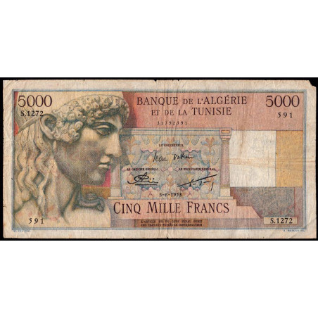 Algérie - Pick 109b_2 - 5'000 francs - 03/06/1953 - Etat : TB- à TB