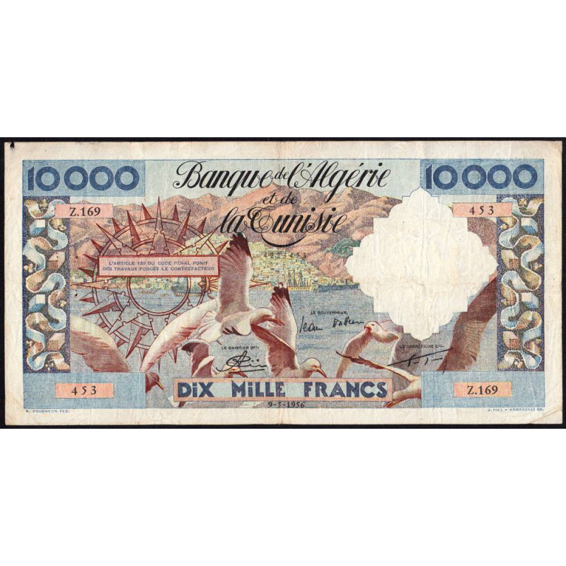 Algérie - Pick 110 - 10'000 francs - 06/05/1956 - Etat : TB+