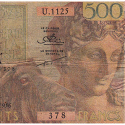 Algérie - Pick 111 - 5 nouv. francs sur 500 francs - 01/10/1956 - Etat : B