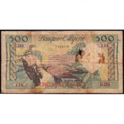 Algérie - Pick 117 - 500 francs - 16/04/1958 - Etat : B