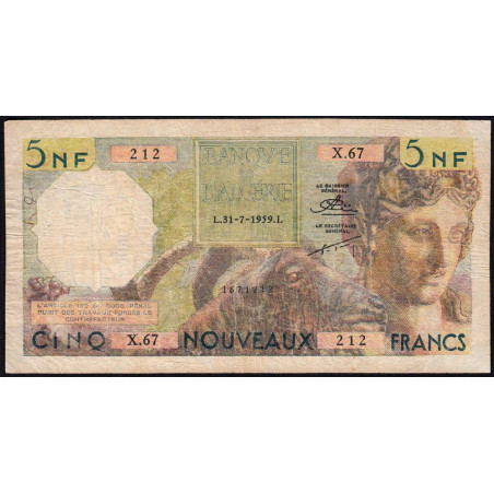 Algérie - Pick 118 - 5 nouveaux francs - 31/07/1959 - Etat : TB-