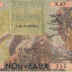 Algérie - Pick 118a_1 - 5 nouv. Francs - Série X.67 - 31/07/1959 - Etat : TB-