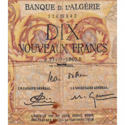 Algérie - Pick 119a_2- 10 nouveaux francs - 25/11/1960 - Etat : B