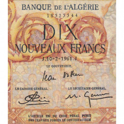 Algérie - Pick 119a_2- 10 nouveaux francs - 10/02/1961 - Etat : TB+
