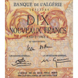 Algérie - Pick 119a_2- 10 nouv. francs - Série A.742 - 10/02/1961 - Etat : TB+