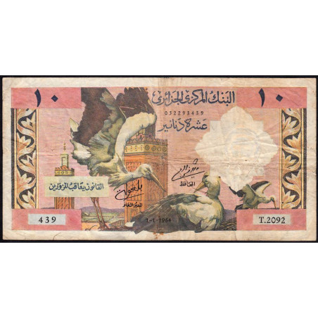 Algérie - Pick 123b - 10 dinars - 01/01/1964 - Etat : TB