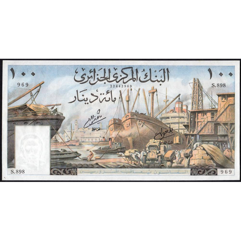 Algérie - Pick 125a - 100 dinars - Série S.898 - 01/01/1964 - Etat : SPL