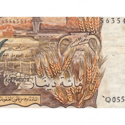 Algérie - Pick 128a - 100 dinars - Série Q 055 - 01/11/1970 - Etat : B+
