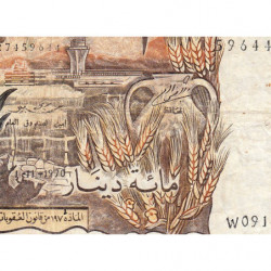 Algérie - Pick 128b - 100 dinars - Série W 091 - 01/11/1970 - Etat : TB-