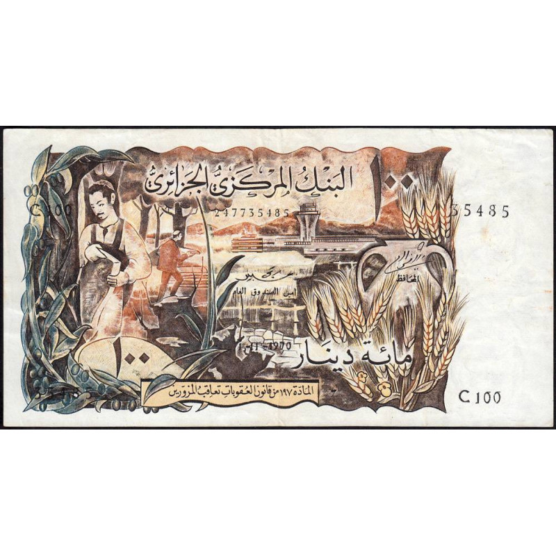 Algérie - Pick 128b - 100 dinars - Série C 100 - 01/11/1970 - Etat : TTB-