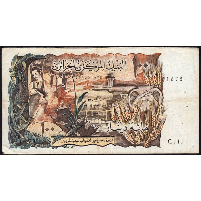 Algérie - Pick 128b - 100 dinars - Série C 111 - 01/11/1970 - Etat : TB