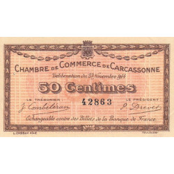 Carcassonne - Pirot 38-1 - 50 centimes - 1914 - Etat : SUP