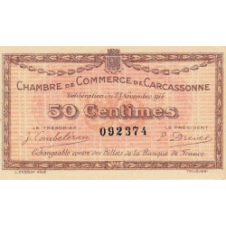 Carcassonne - Pirot 38-1 - 50 centimes - 1914 - Etat : SUP