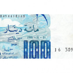 Algérie - Pick 131a_3 - 100 dinars - Série 16 309 - 01/11/1981 (1985) - Etat : TTB