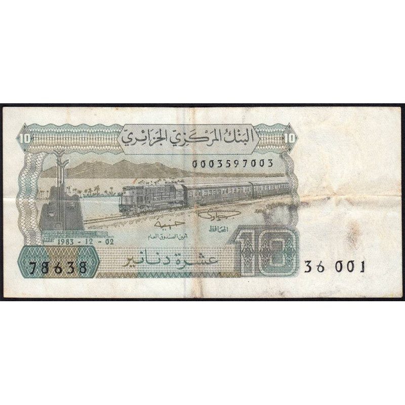 Algérie - Pick 132a_1 - 10 dinars - Série 36 001 - 02/12/1983 - Etat : TB