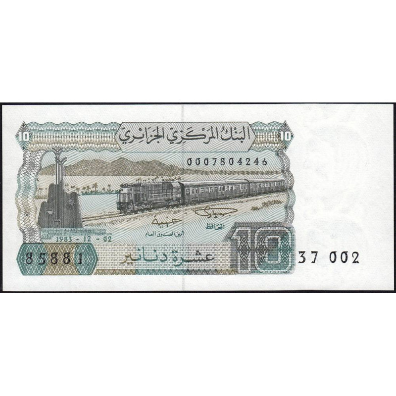Algérie - Pick 132a_1 - 10 dinars - Série 37 002 - 02/12/1983 - Etat : SUP+