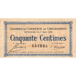 Carcassonne - Pirot 38-15 - 50 centimes - 1920 - Etat : SUP