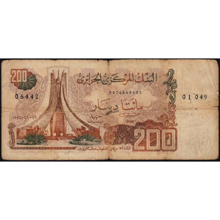 Algérie - Pick 135_1 - 200 dinars - 23/03/1983 - Etat : B