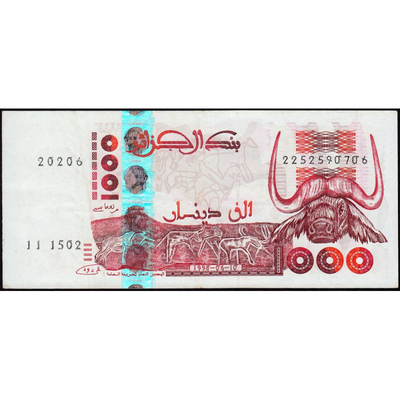 Algérie - Pick 142b_2 - 1'000 dinars - Série 11 1502 - 06/10/1998 (2002) - Etat : SUP