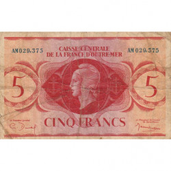 AEF - Pick 15a - 5 francs France Outre-Mer - Série AM - 02/02/1944 - Etat : B+