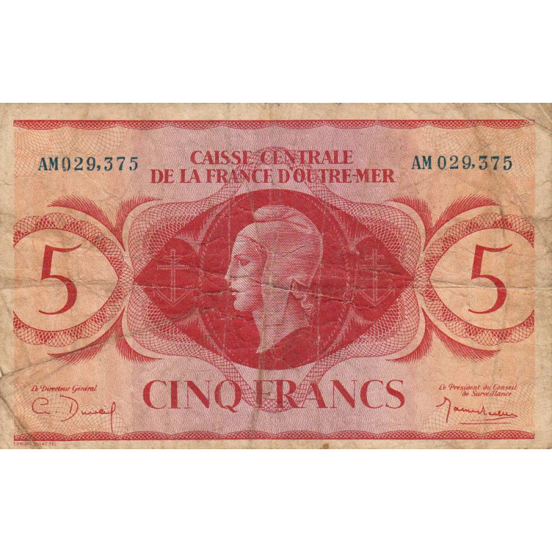 AEF - France Outre-Mer - Pick 15a_7 - 5 francs - Série AM - 02/02/1944 - Etat : B+