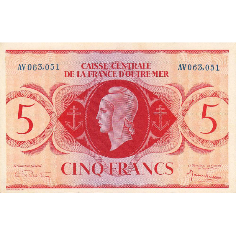 AEF - France Outre-Mer - Pick 15b_7 - 5 francs - Série AV - 02/02/1944 - Etat : SPL