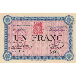 Cette (Sète) - Pirot 41-5 - 1 franc - Série 104 - 11/08/1915 - Etat : SPL