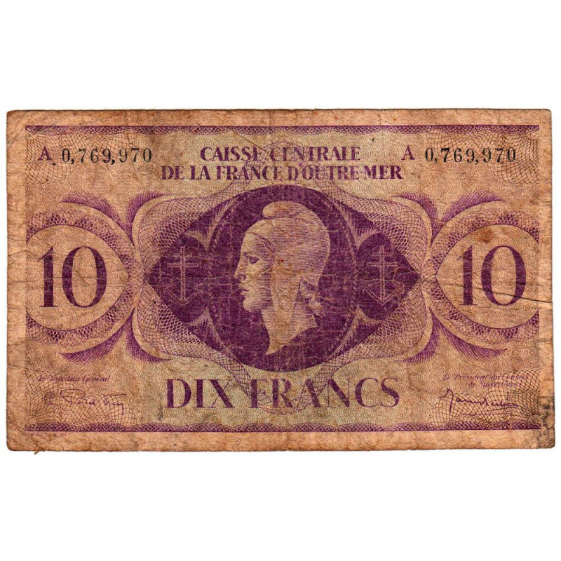 AEF - France Outre-Mer - Pick 16d - 10 francs - Série A - 02/02/1944 - Etat : B+