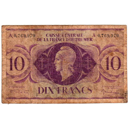 AEF - France Outre-Mer - Pick 16d - 10 francs - Série A - 02/02/1944 - Etat : B+