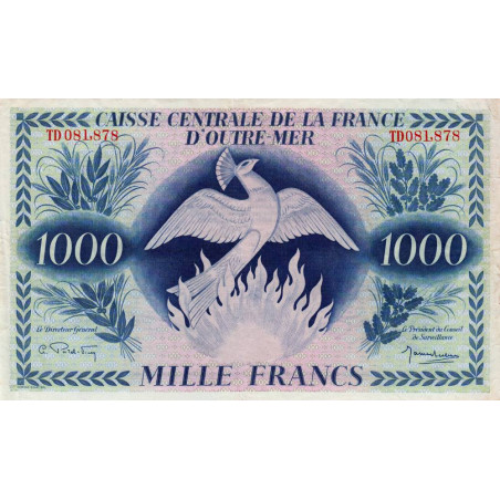AEF - France Outre-Mer - Pick 19 - 1'000 francs - Série TD - 02/02/1944 - Etat : TTB+ à SUP