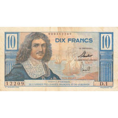 AEF - Pick 29 - 10 francs - Série D.1 - 1957 - Etat : TTB-