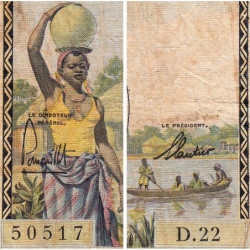 AEF - Pick 32 - 100 francs - Série D.22 - 1957 - Etat : B