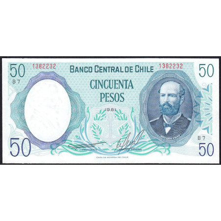 Chili - Pick 151b_2a - 50 pesos - Série B 7 - 1981 - Etat : NEUF