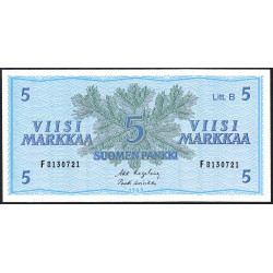 Finlande - Pick 106Aa_4 - 5 markkaa - Litt. B - Série F - 1963 (1969) - Etat : NEUF