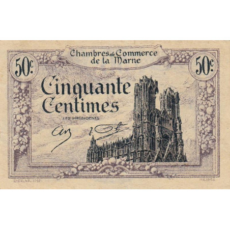 Châlons-sur-Marne, Epernay, Reims - Pirot 43-1 - 50 centimes - 10/10/1920 - Etat : TTB