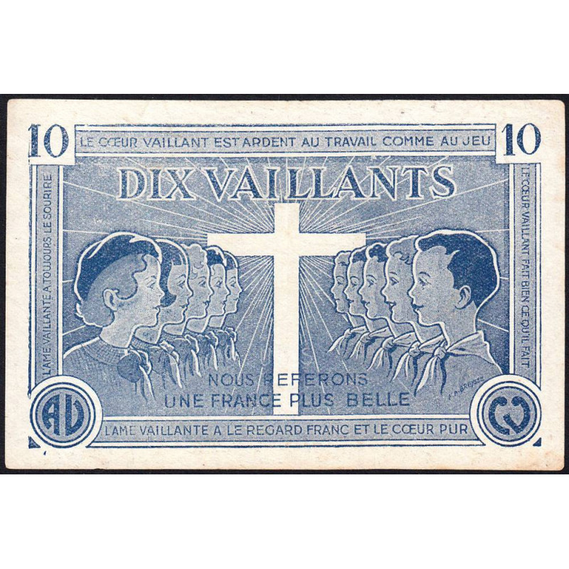 Billet de 10 vaillants - 1ère série /C - 1935-1945 - Etat : TTB